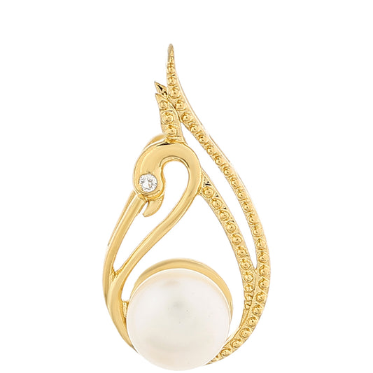 Zawieszka srebrna pozłacana z perłami hodowlanymi słodkowodnymi i białym topazem