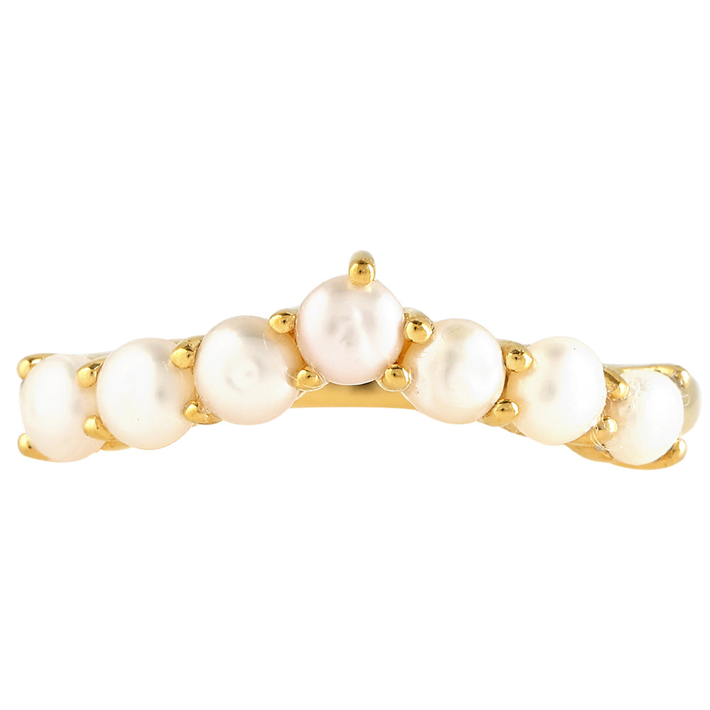 Pierścionek srebrny pozłacany z perłami hodowlanymi słodkowodnymi 1 