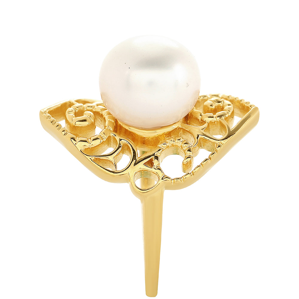 Pierścionek srebrny pozłacany z perłami hodowlanymi słodkowodnymi 4 