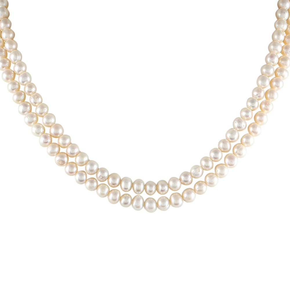 Naszyjnik srebrny pozłacany z perłami hodowlanymi słodkowodnymi 2 