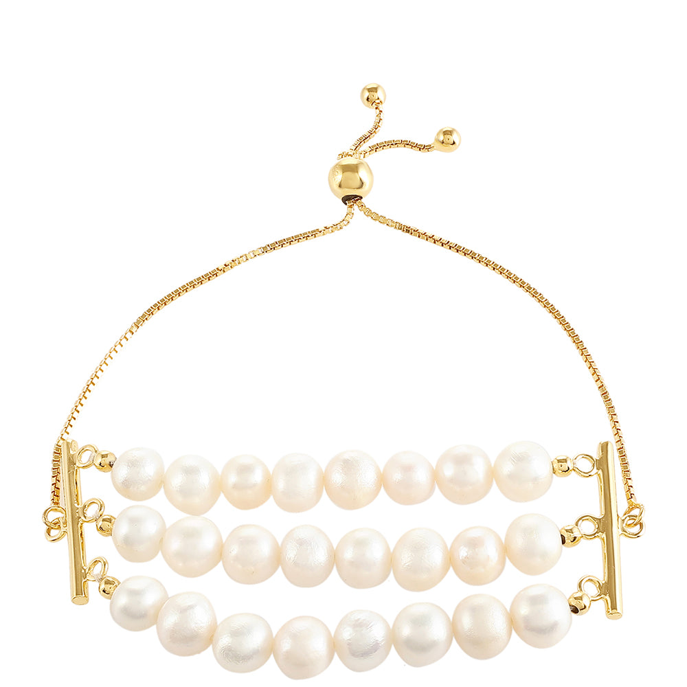 Bransoletka srebrna pozłacana z perłami hodowlanymi słodkowodnymi 2 