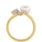 Pierścionek srebrny pozłacany z perłami hodowlanymi słodkowodnymi i białym topazem