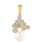 Zawieszka srebrna pozłacana z perłami hodowlanymi słodkowodnymi i białym topazem