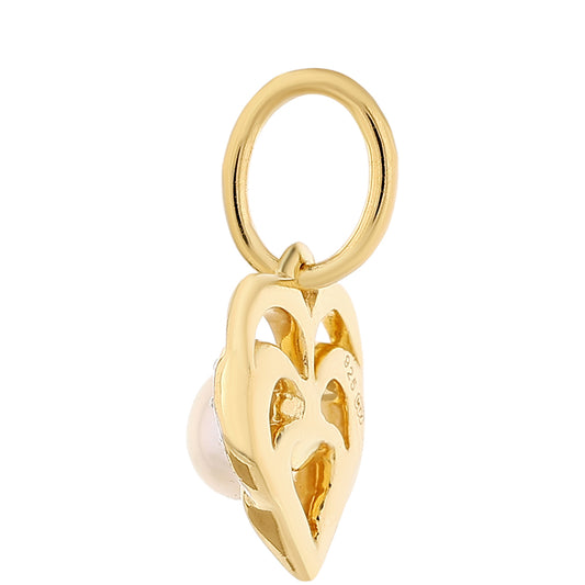 Zawieszka srebrna pozłacana z perłami hodowlanymi słodkowodnymi i białym topazem