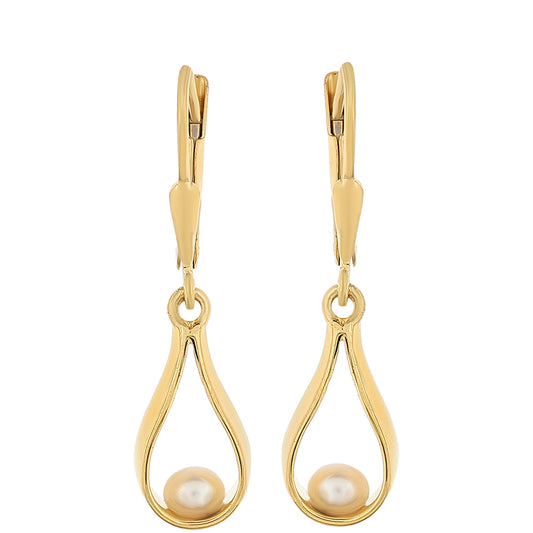 Kolczyki srebrne pozłacane z perłami hodowlanymi słodkowodnymi