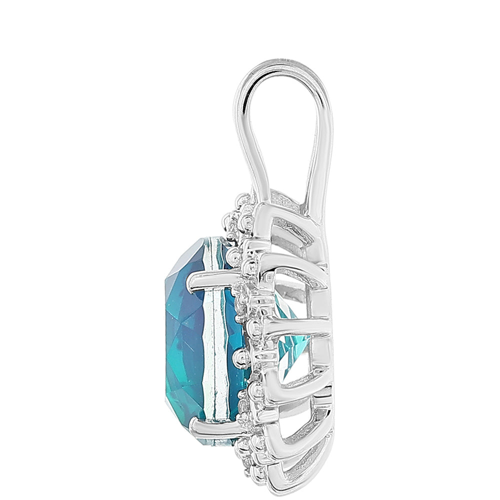 Zawieszka ze srebra próba 925 z kwarcem Peacock i białym topazem 2 