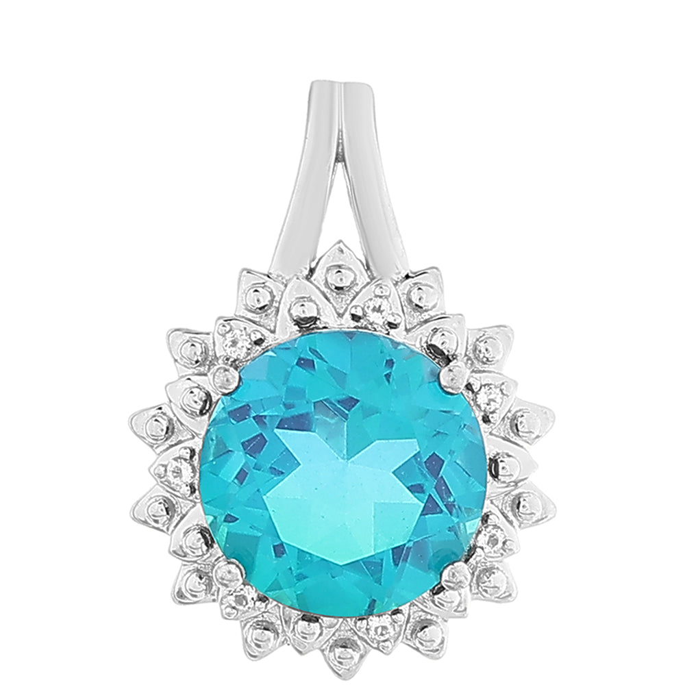 Zawieszka ze srebra próba 925 z kwarcem Peacock i białym topazem 1 