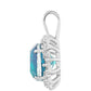 Zawieszka ze srebra próba 925 z kwarcem Peacock i białym topazem