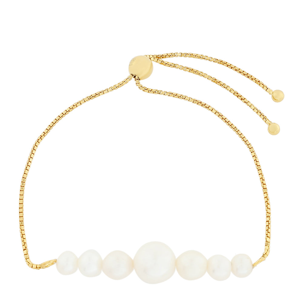 Bransoletka srebrna pozłacana z perłami hodowlanymi słodkowodnymi 2 