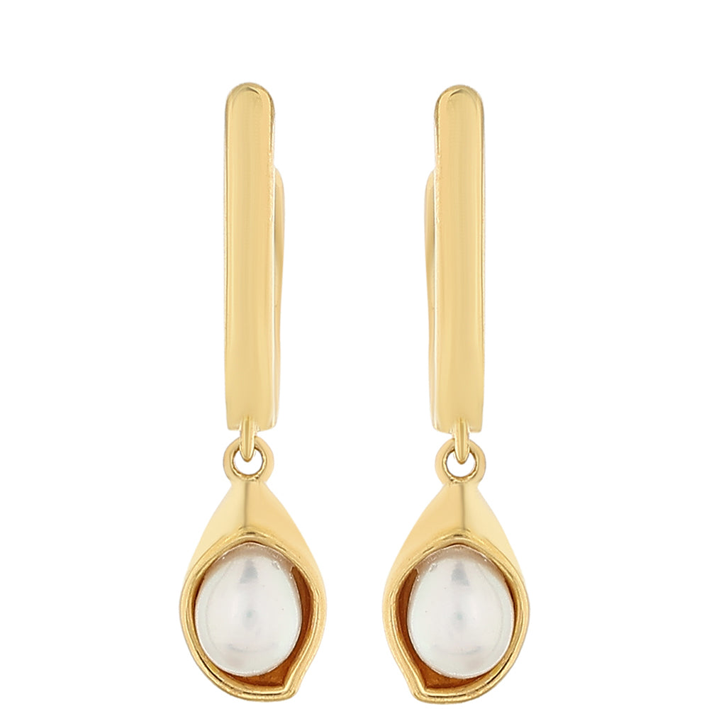 Kolczyki srebrne pozłacane z perłami hodowlanymi słodkowodnymi 1 