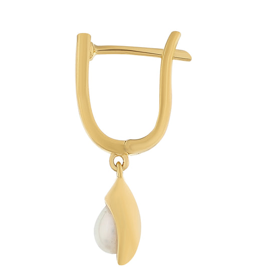 Kolczyki srebrne pozłacane z perłami hodowlanymi słodkowodnymi