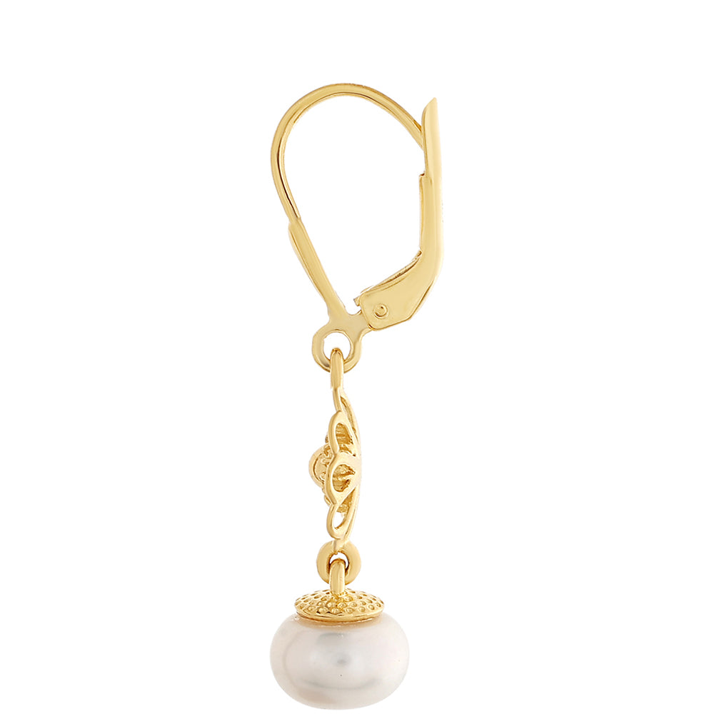 Kolczyki srebrne pozłacane z perłami hodowlanymi słodkowodnymi