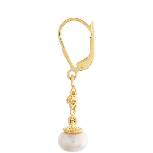 Kolczyki srebrne pozłacane z perłami hodowlanymi słodkowodnymi