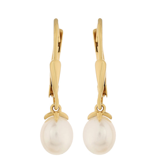 Kolczyki srebrne pozłacane z perłami hodowlanymi słodkowodnymi