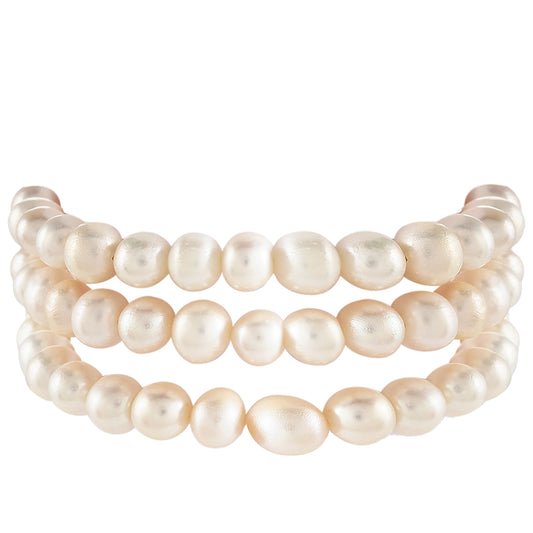 Bransoletka srebrna pozłacana z perłami hodowlanymi słodkowodnymi