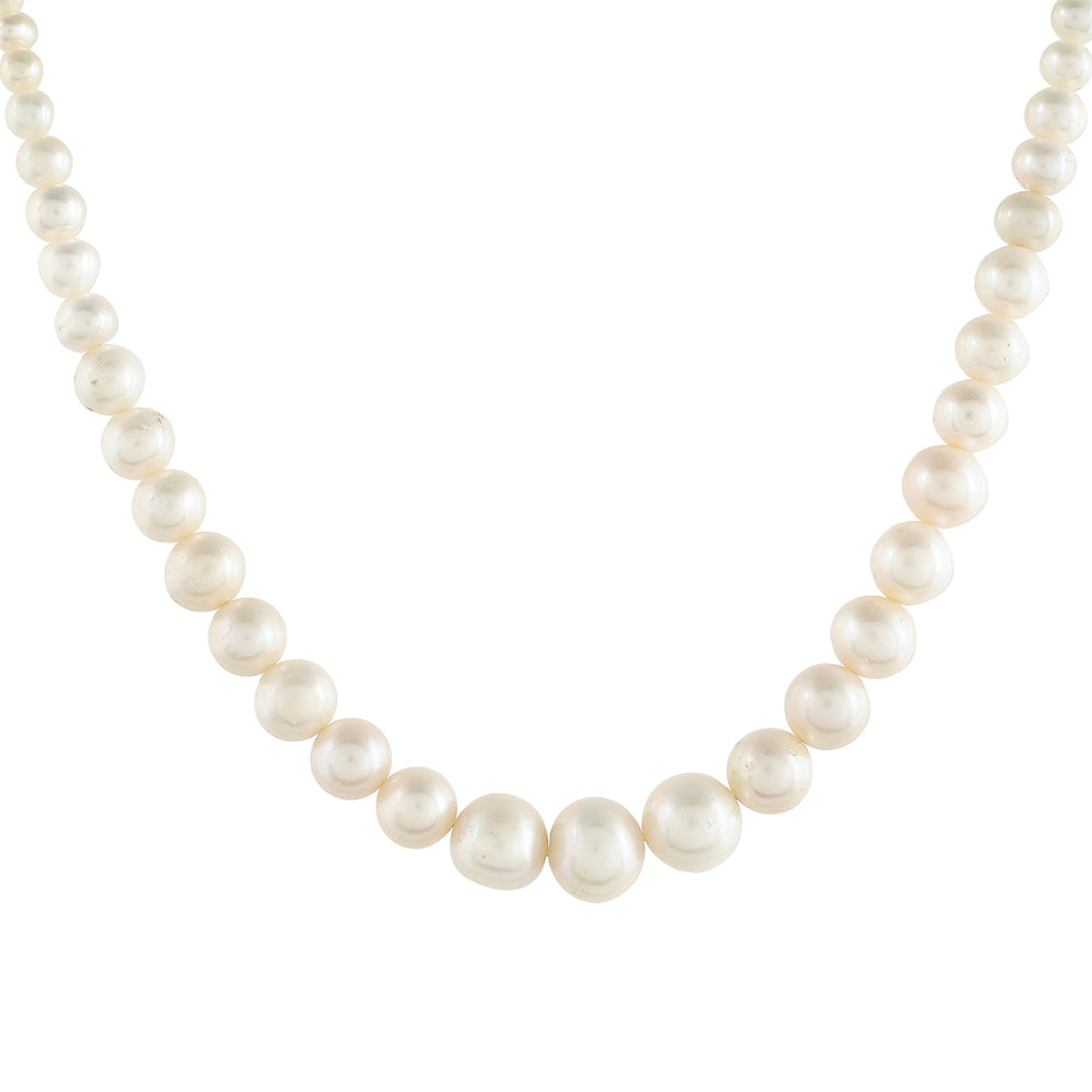 Naszyjnik srebrny pozłacany z perłami hodowlanymi słodkowodnymi