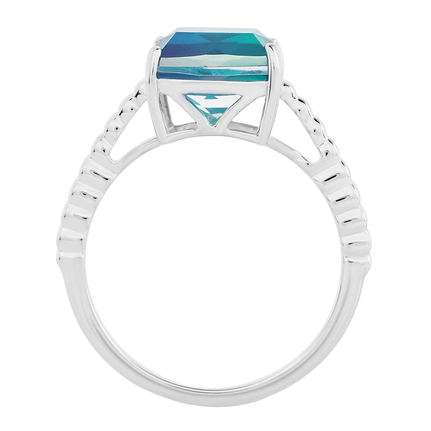 Pierścionek ze srebra próby 925 z kwarcem Peacock