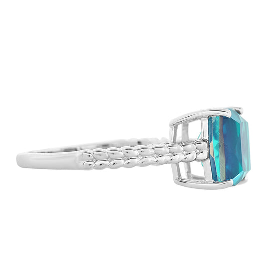 Pierścionek ze srebra próby 925 z kwarcem Peacock