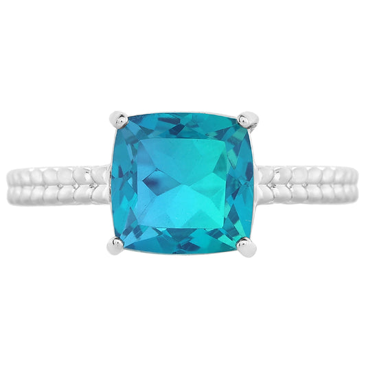 Pierścionek ze srebra próby 925 z kwarcem Peacock