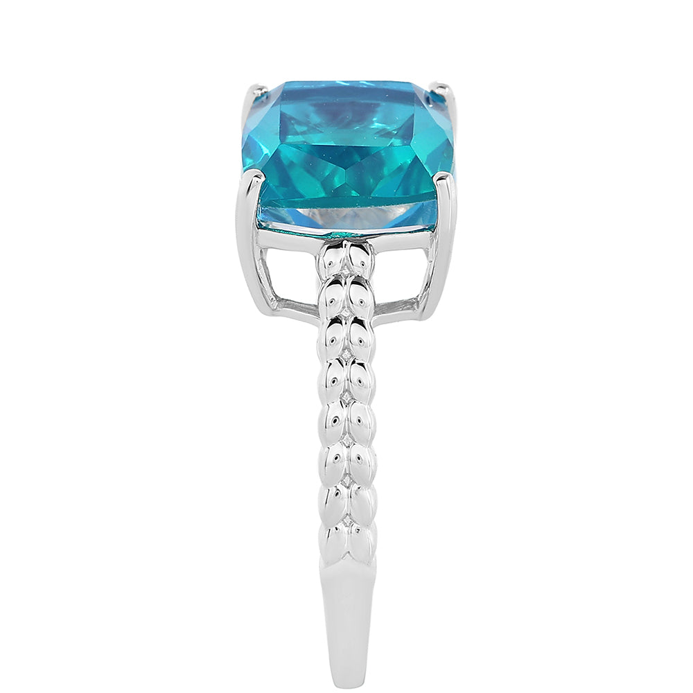 Pierścionek ze srebra próby 925 z kwarcem Peacock