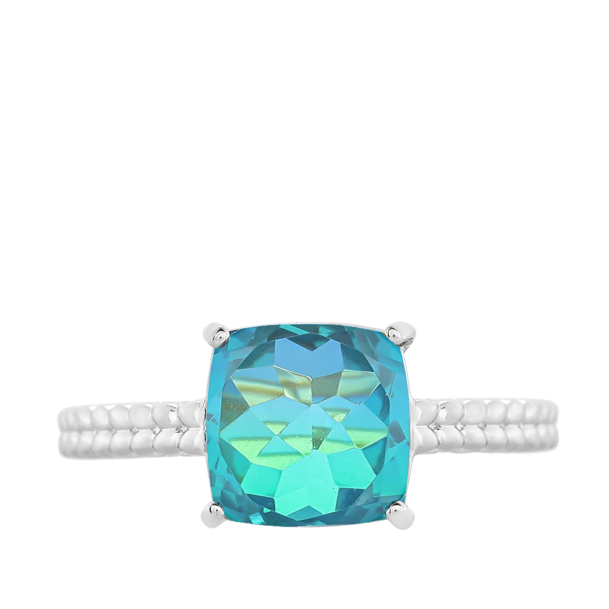 Pierścionek ze srebra próby 925 z kwarcem Peacock 8 