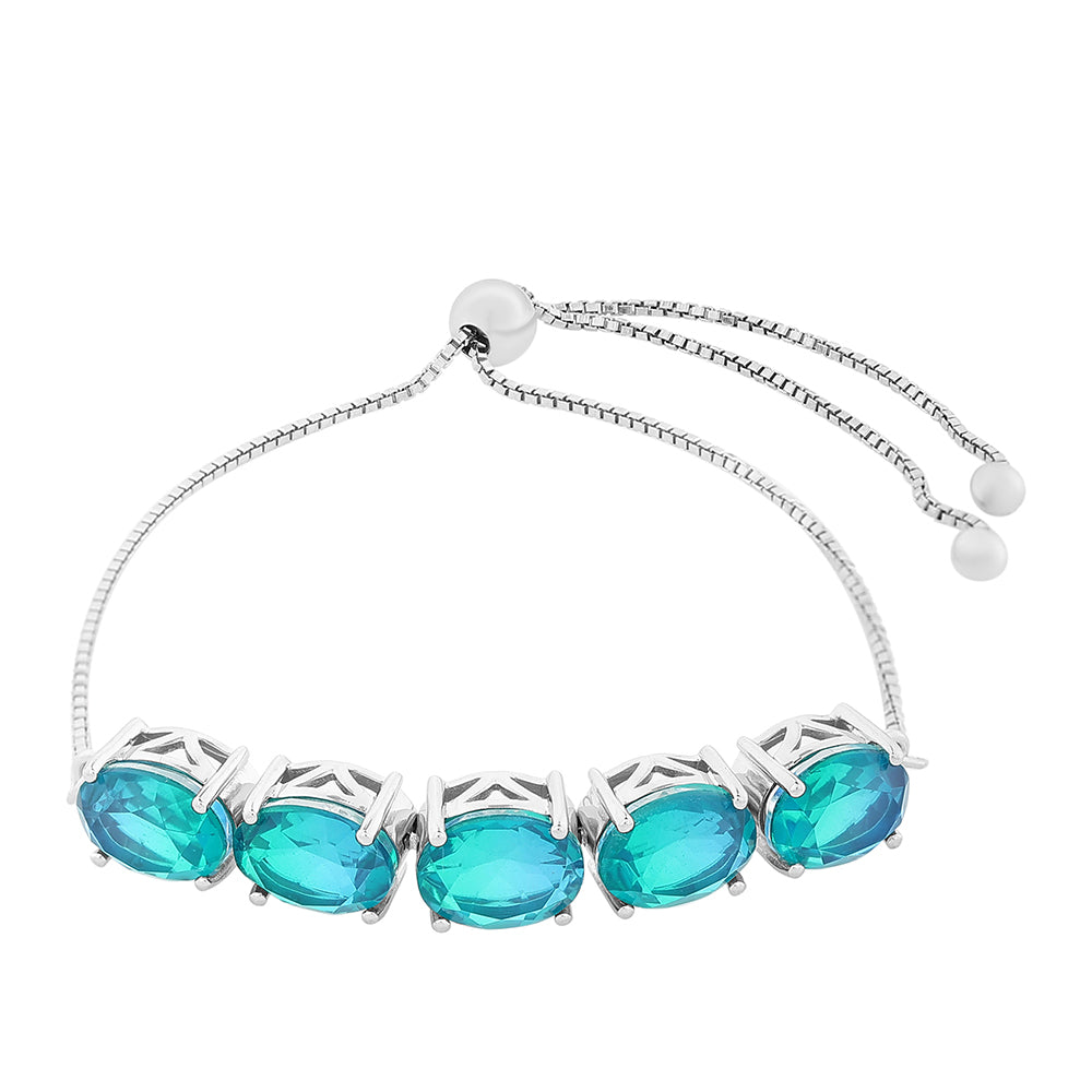 Bransoletka ze srebra próba 925 z kwarcem Peacock 1 