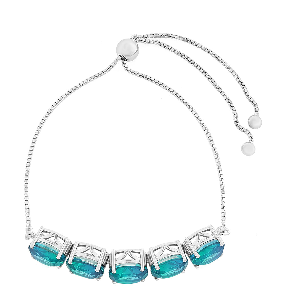 Bransoletka ze srebra próba 925 z kwarcem Peacock 2 