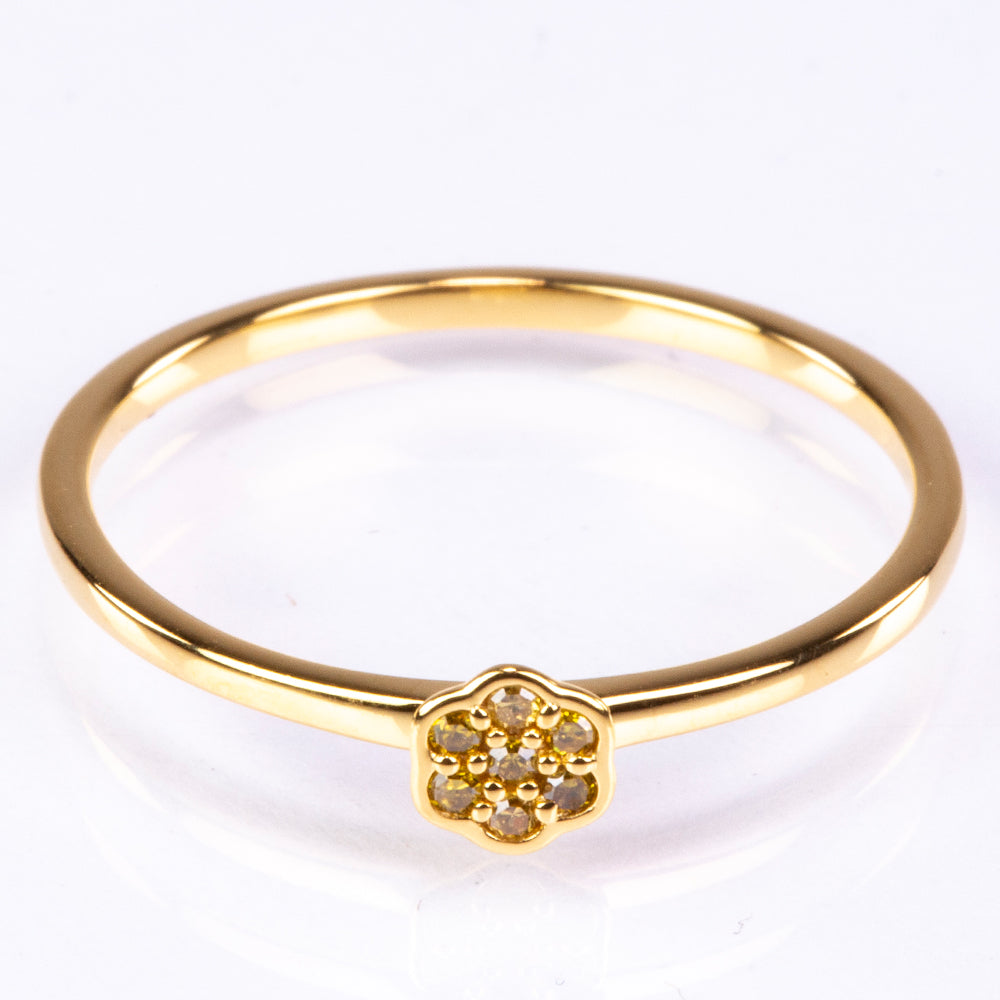 Pierścionek srebrny pozłacany z zielonym diamentem Veronese 3 