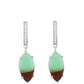 Kolczyki ze srebra próbe 925 z miętowym chrysoprasem i naturalnym cyrkonem