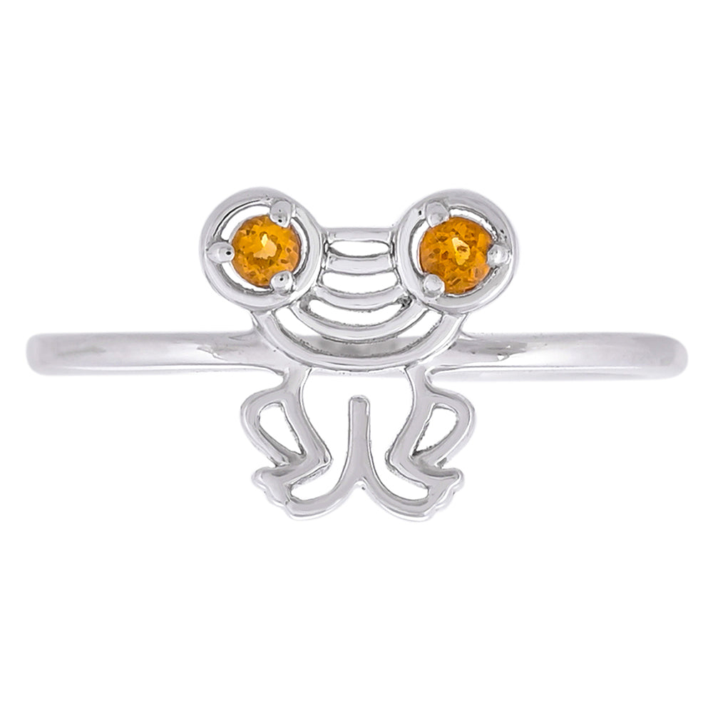 Pierścionek ze srebra próby 925 z cytrynem 1 