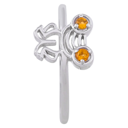 Pierścionek ze srebra próby 925 z cytrynem