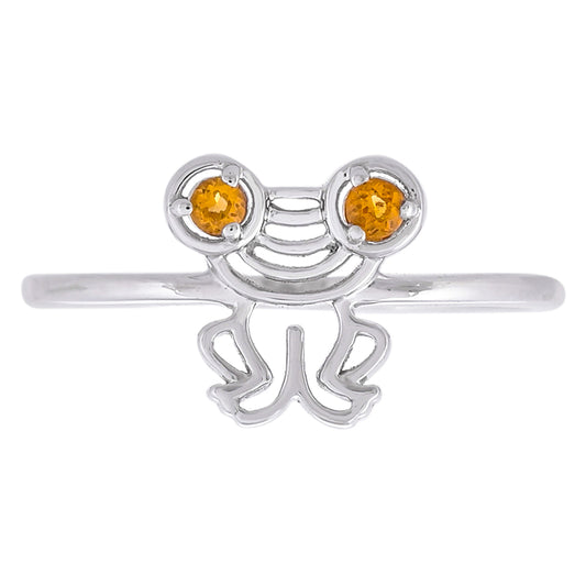 Pierścionek ze srebra próby 925 z cytrynem