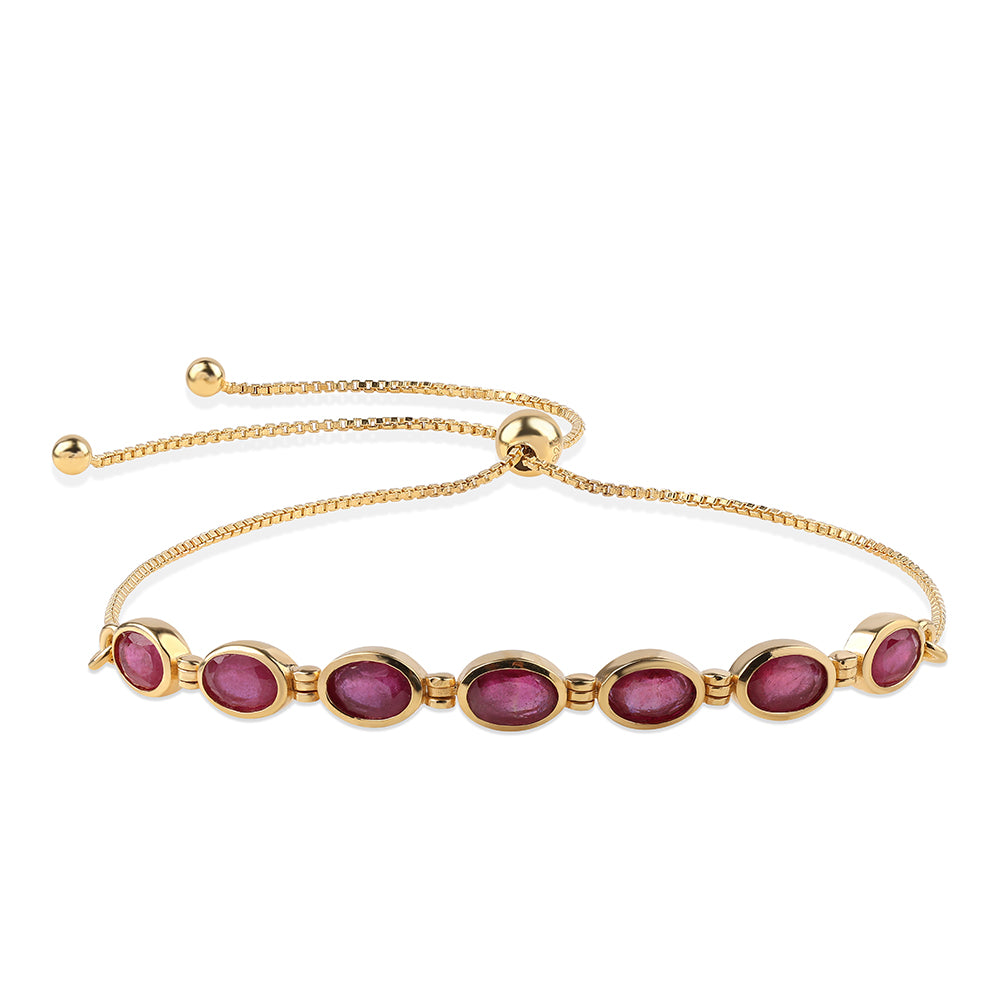 Bransoletka srebrna pozłacana z mozambickim rubinem 1 