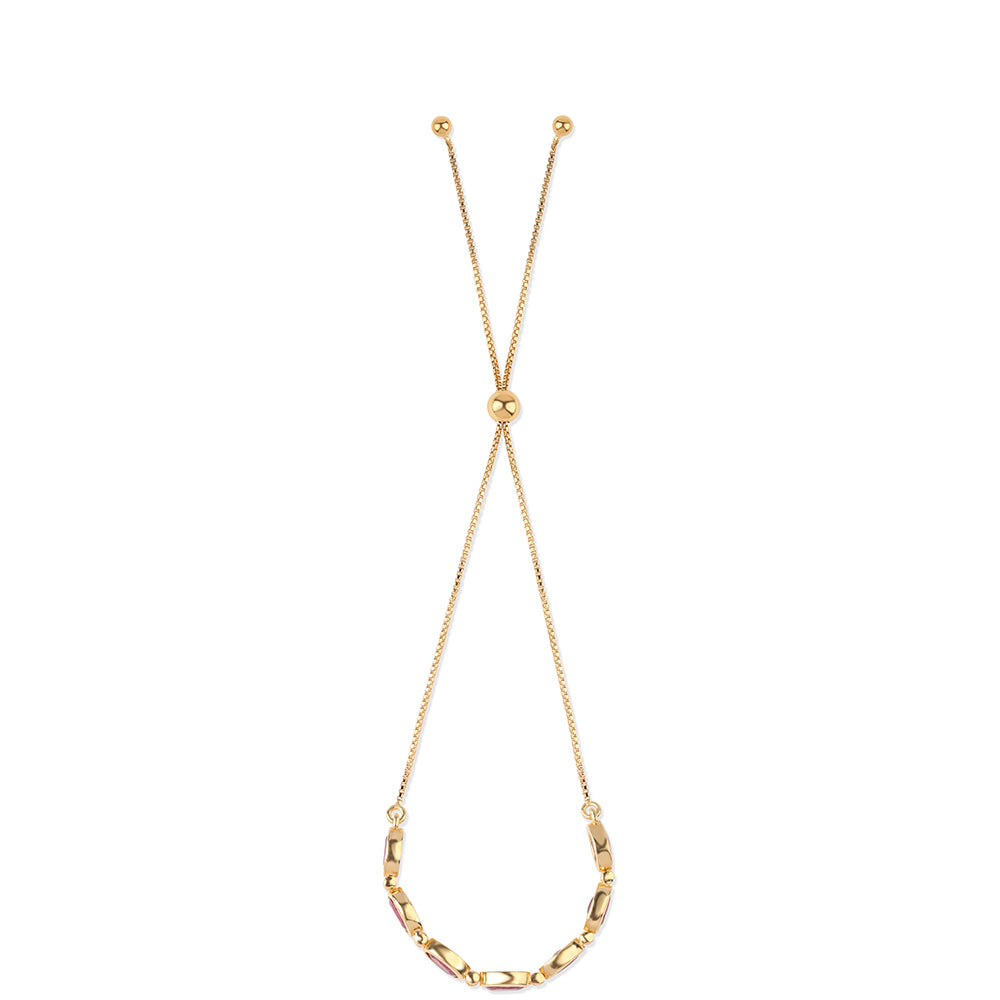 Bransoletka srebrna pozłacana z mozambickim rubinem 3 