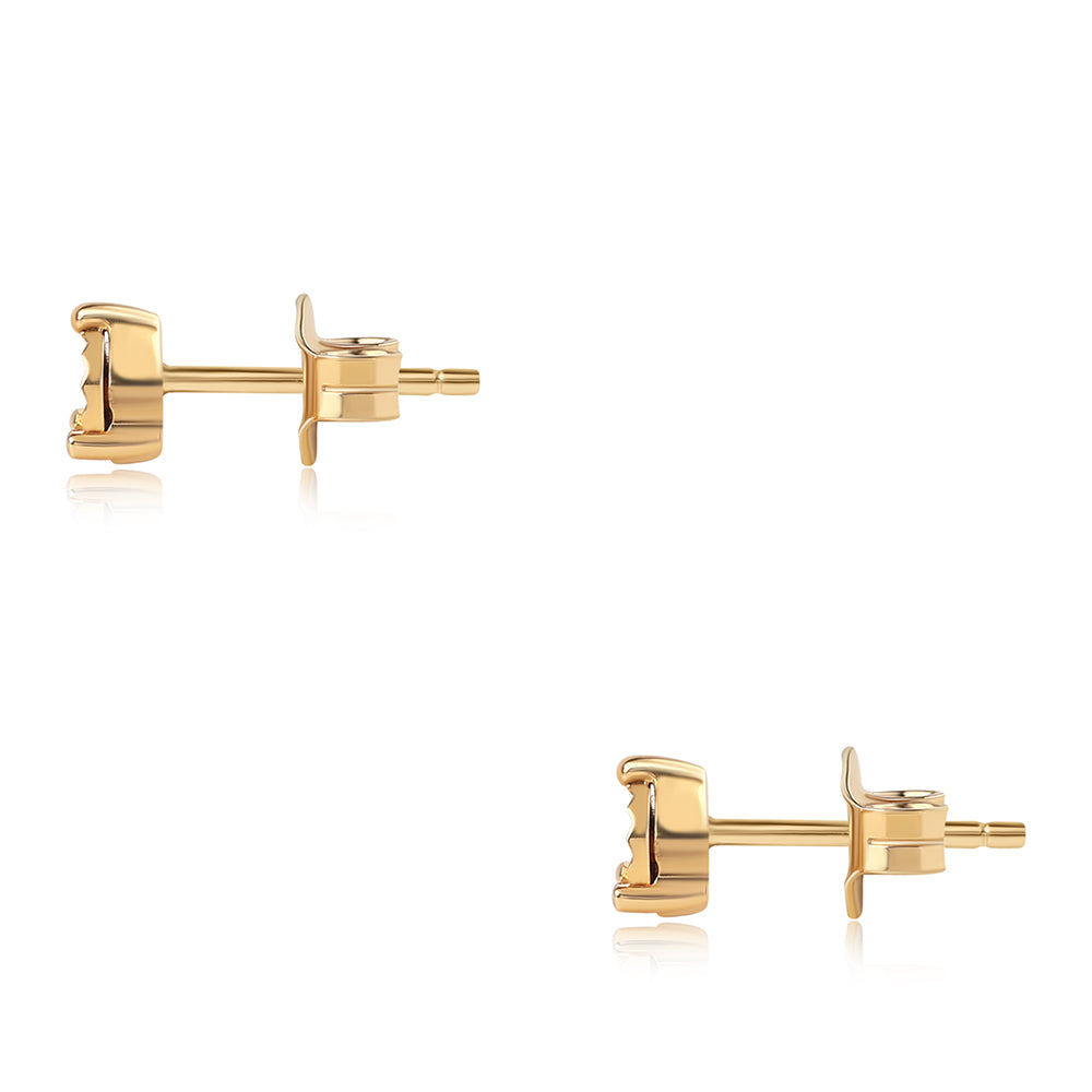 Kolczyki srebrne pozłacane z niebieskim diamentem 3 