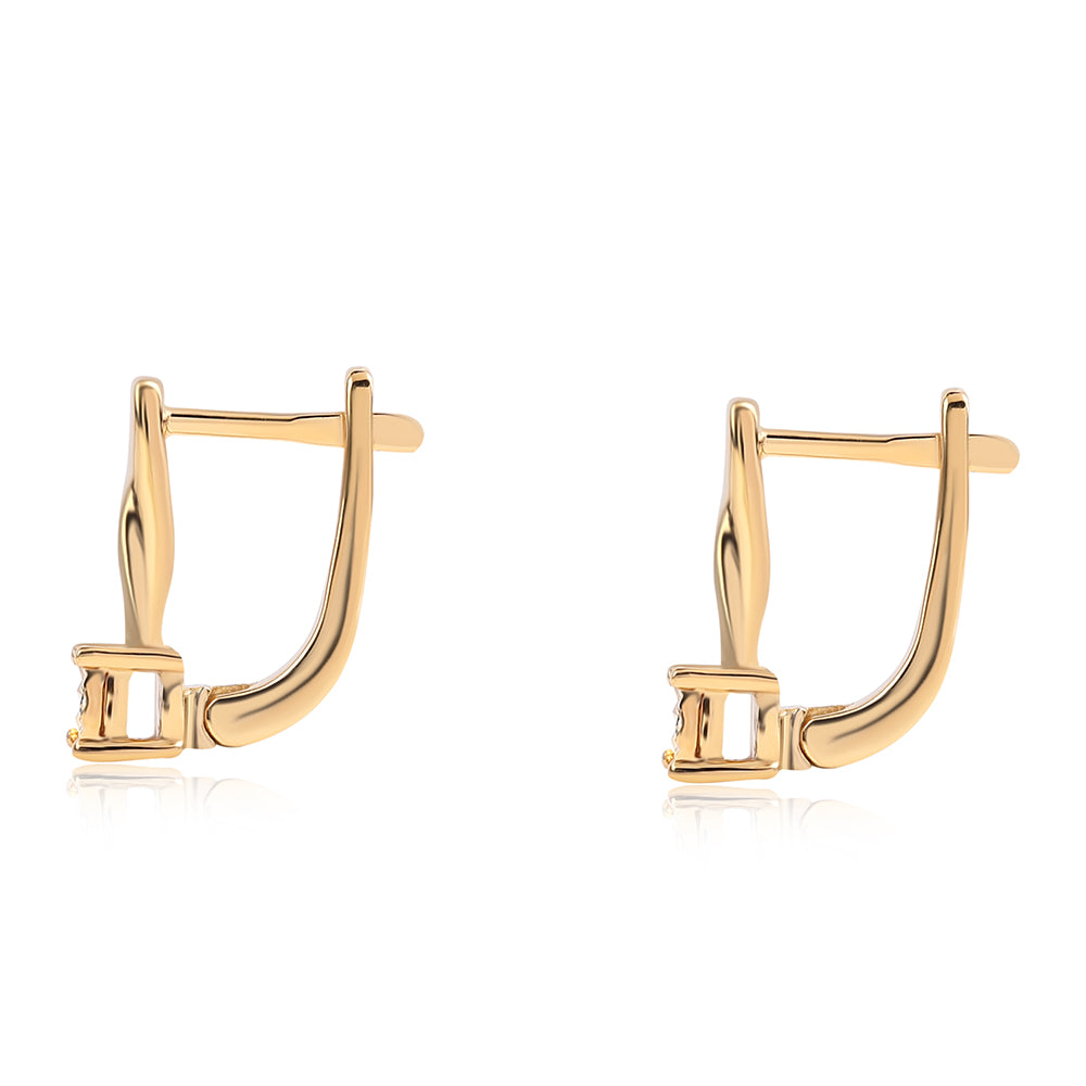 Kolczyki srebrne pozłacane z niebieskim diamentem 3 