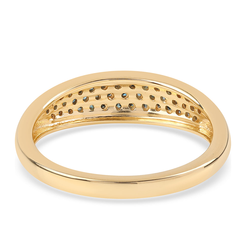 Pierścionek srebrny pozłacany z niebieskim diamentem