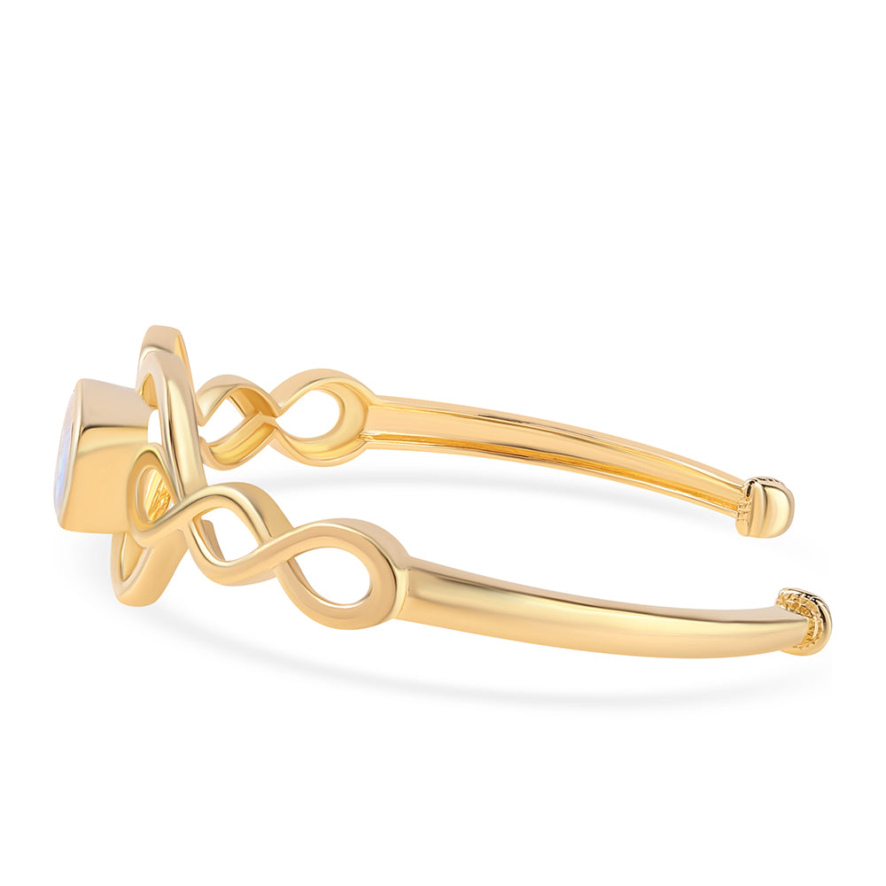 Bransoletka srebrny pozłacany z tęczowym kamieniem księżycowym klasy AA 3 