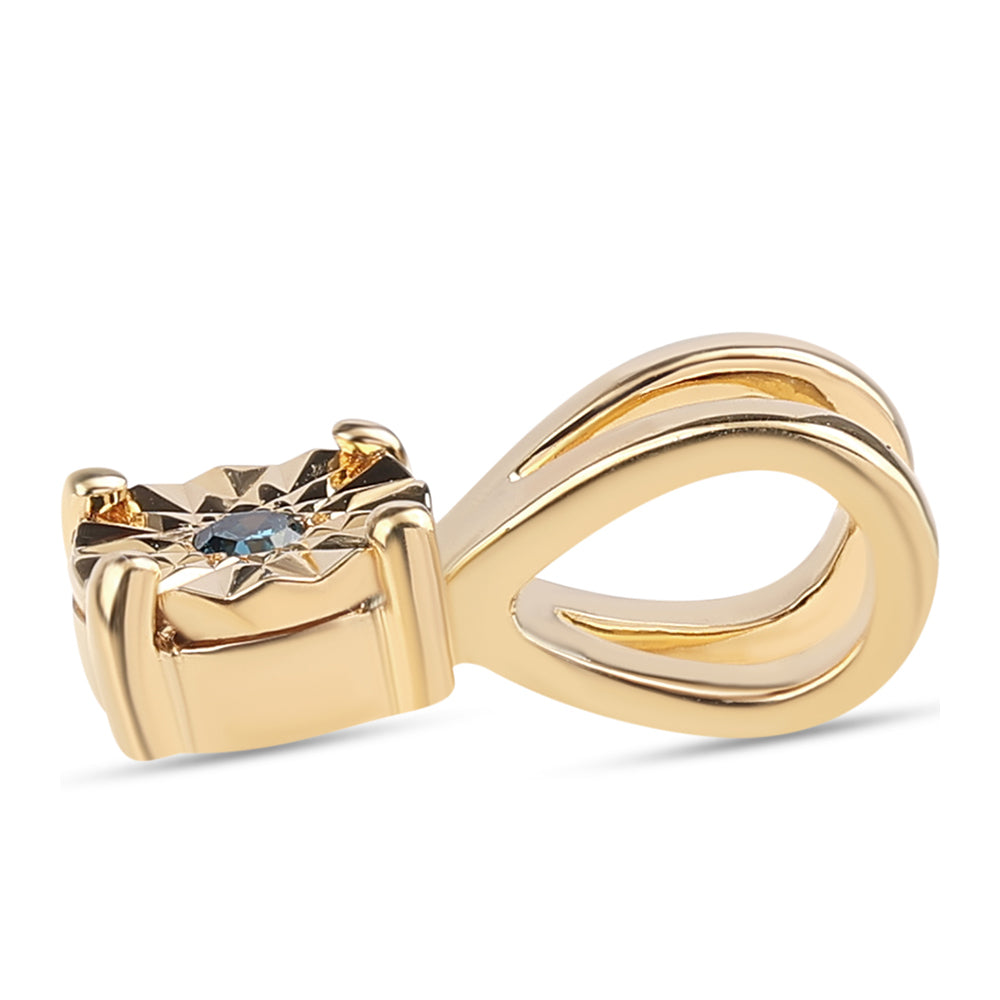 Zawieszka srebrna pozłacana z niebieskim diamentem 2 