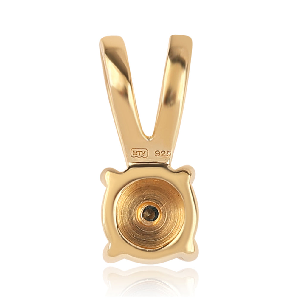 Zawieszka srebrna pozłacana z niebieskim diamentem