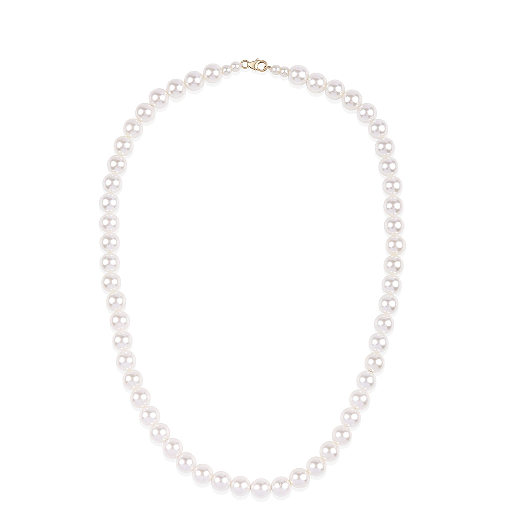 Naszyjnik z 9K złota z białą perłą słodkowodną 2 