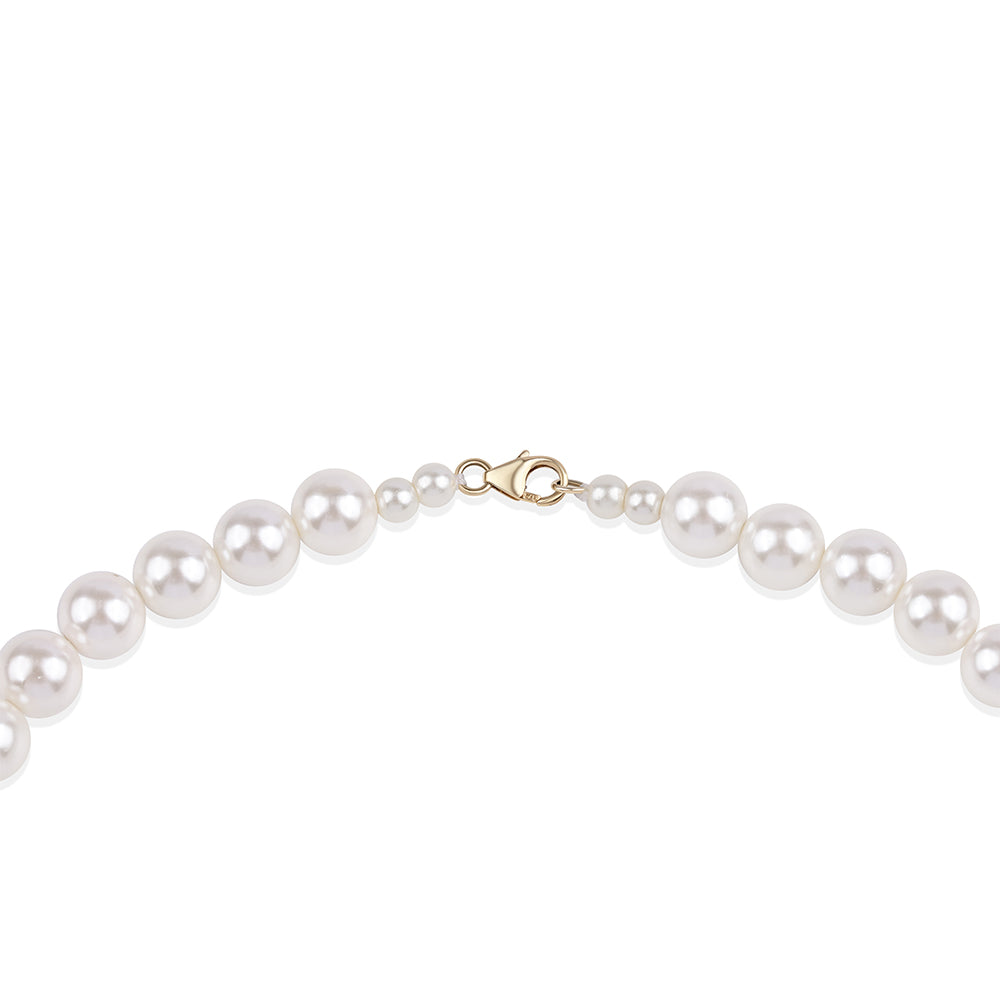 Naszyjnik z 9K złota z białą perłą słodkowodną 3 