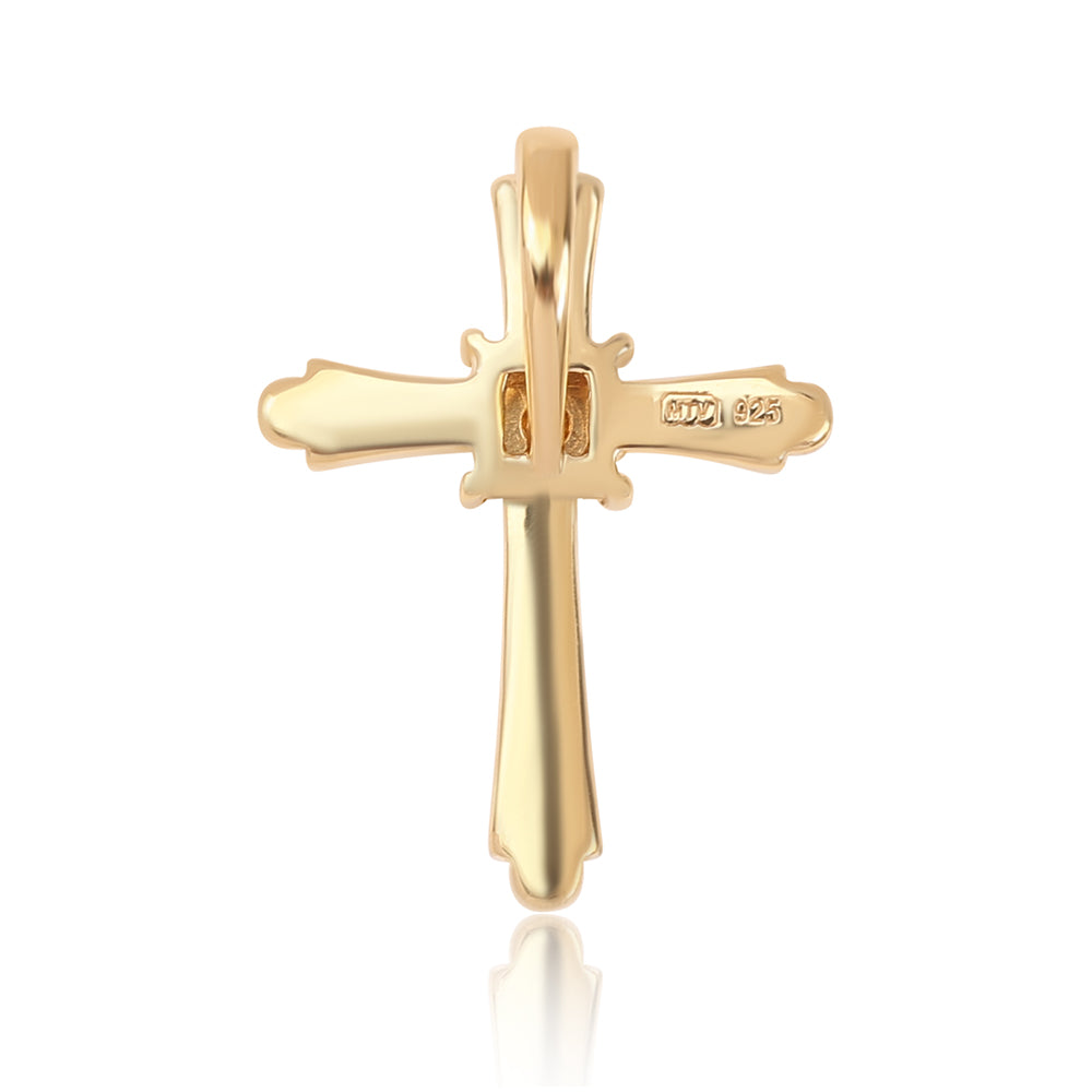 Zawieszka srebrna pozłacana z niebieskim diamentem 3 