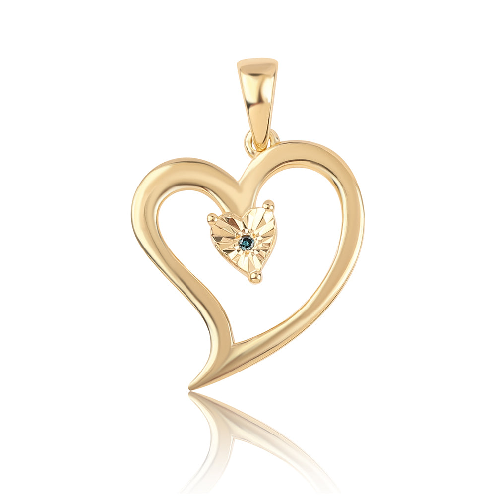 Zawieszka srebrna pozłacana z niebieskim diamentem