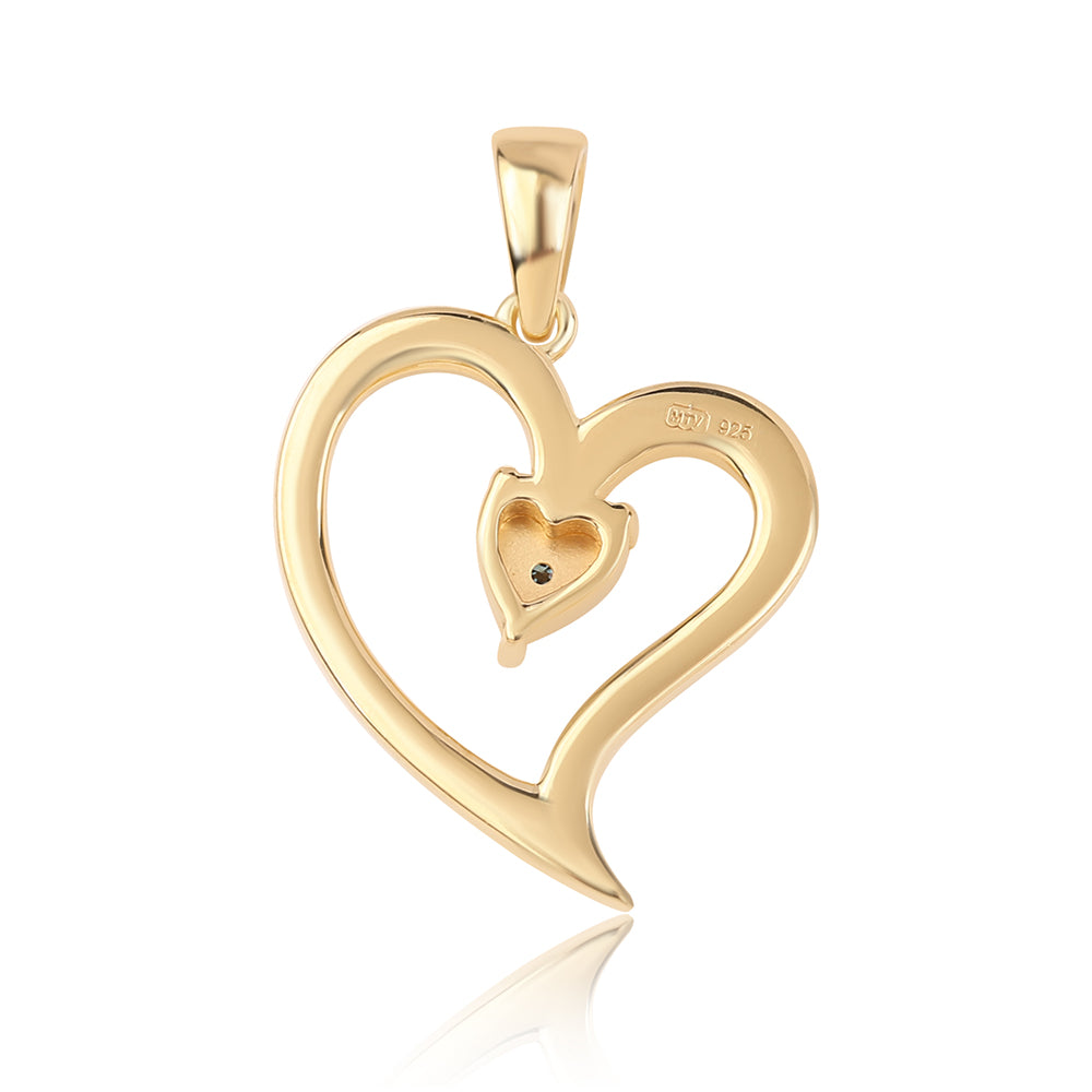 Zawieszka srebrna pozłacana z niebieskim diamentem