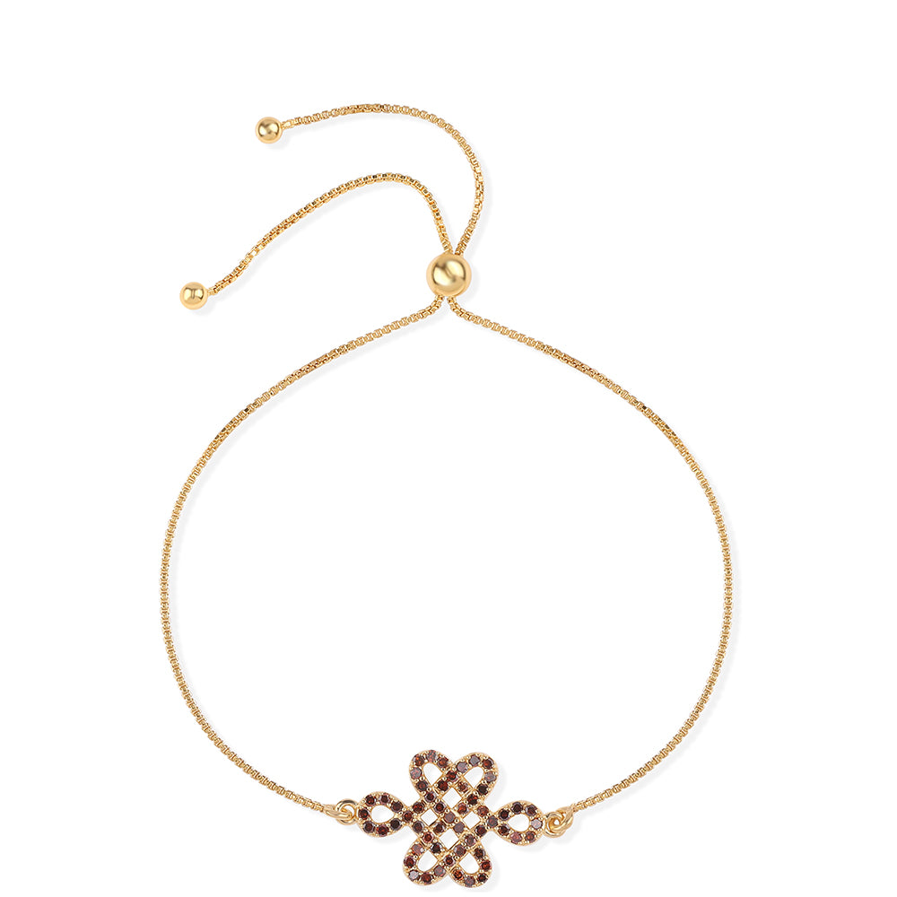 Bransoletka srebrna pozłacana z czerwonym diamentem