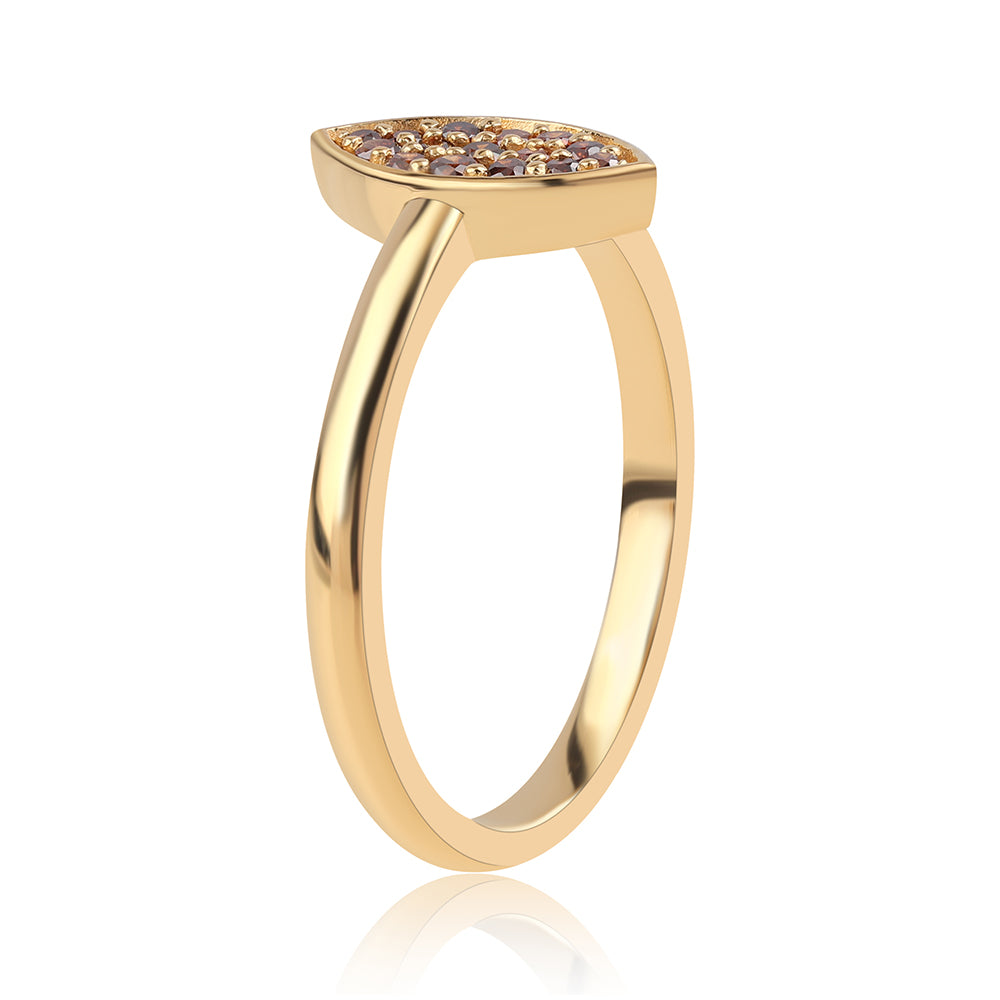 Pierścionek srebrny pozłacany z czerwonym diamentem