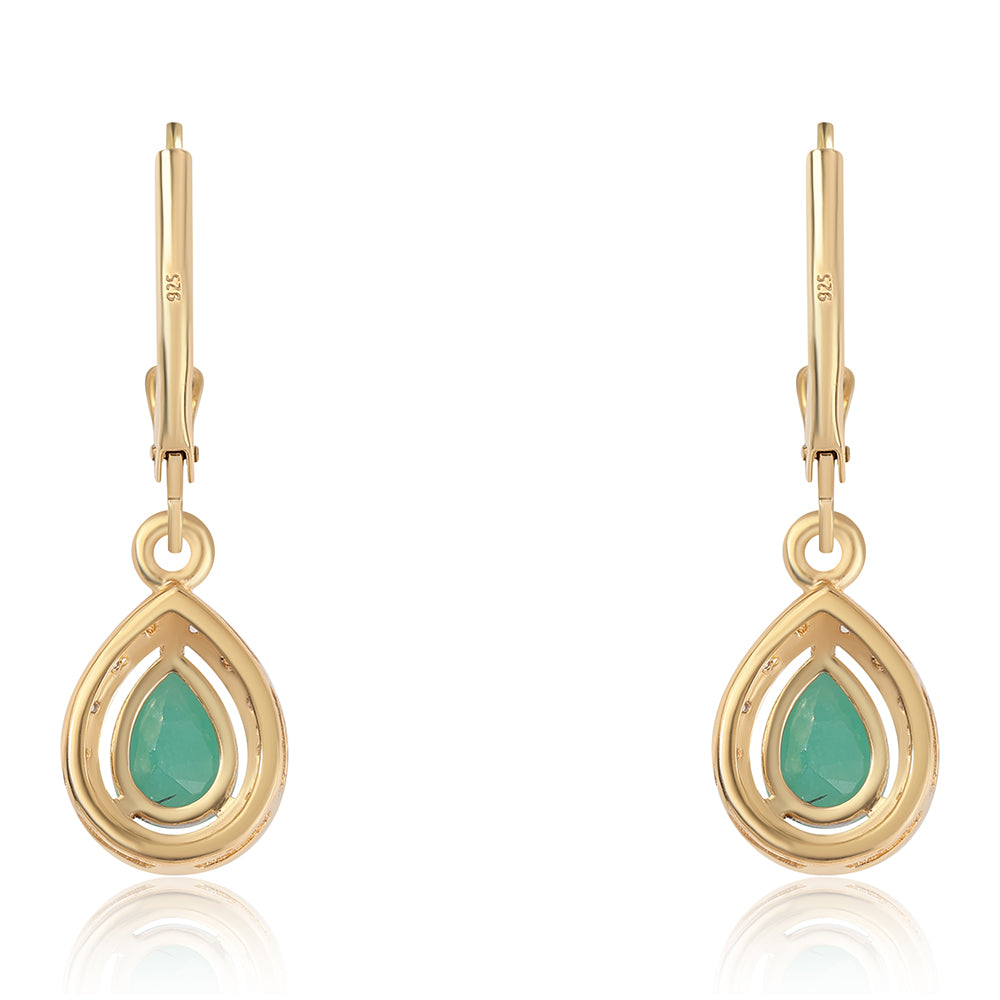 Zestaw srebrne pozłacane z tajskim rubinem i brazylijskim szmaragdem 4 