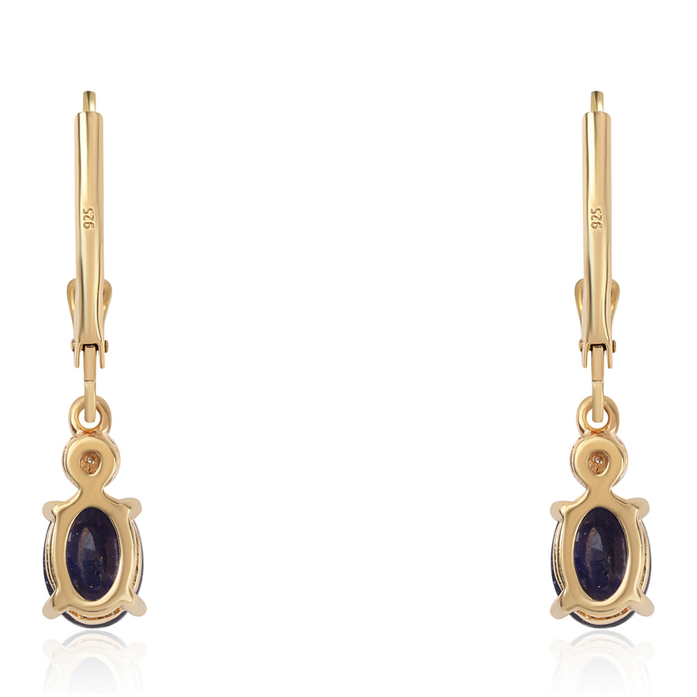 Zestaw srebrne pozłacane z tajskim rubinem i brazylijskim szmaragdem