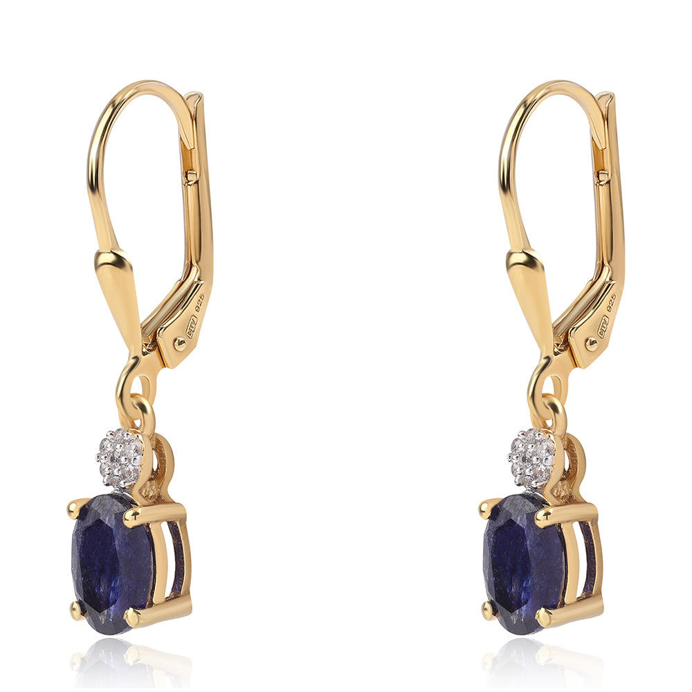 Zestaw srebrne pozłacane z tajskim rubinem i brazylijskim szmaragdem